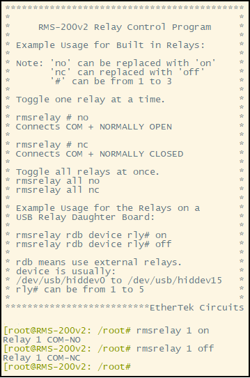Relays on the command line