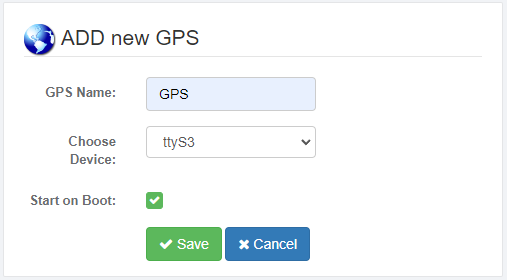 Configure the GPS add-on Device
